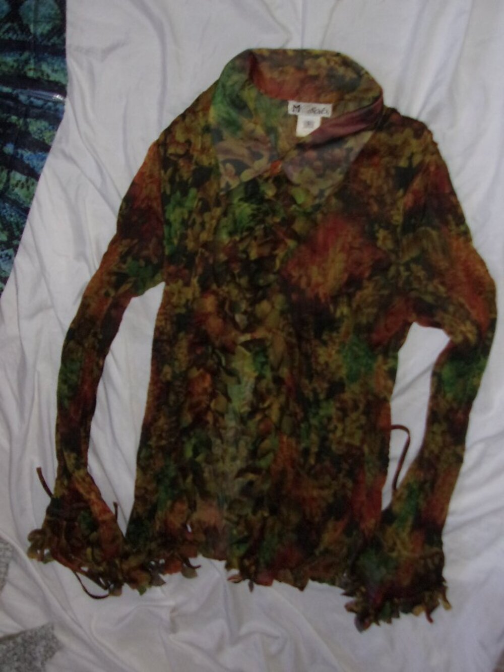 size small womens coat jacket leaf fall floral casual dress coverup cover up
